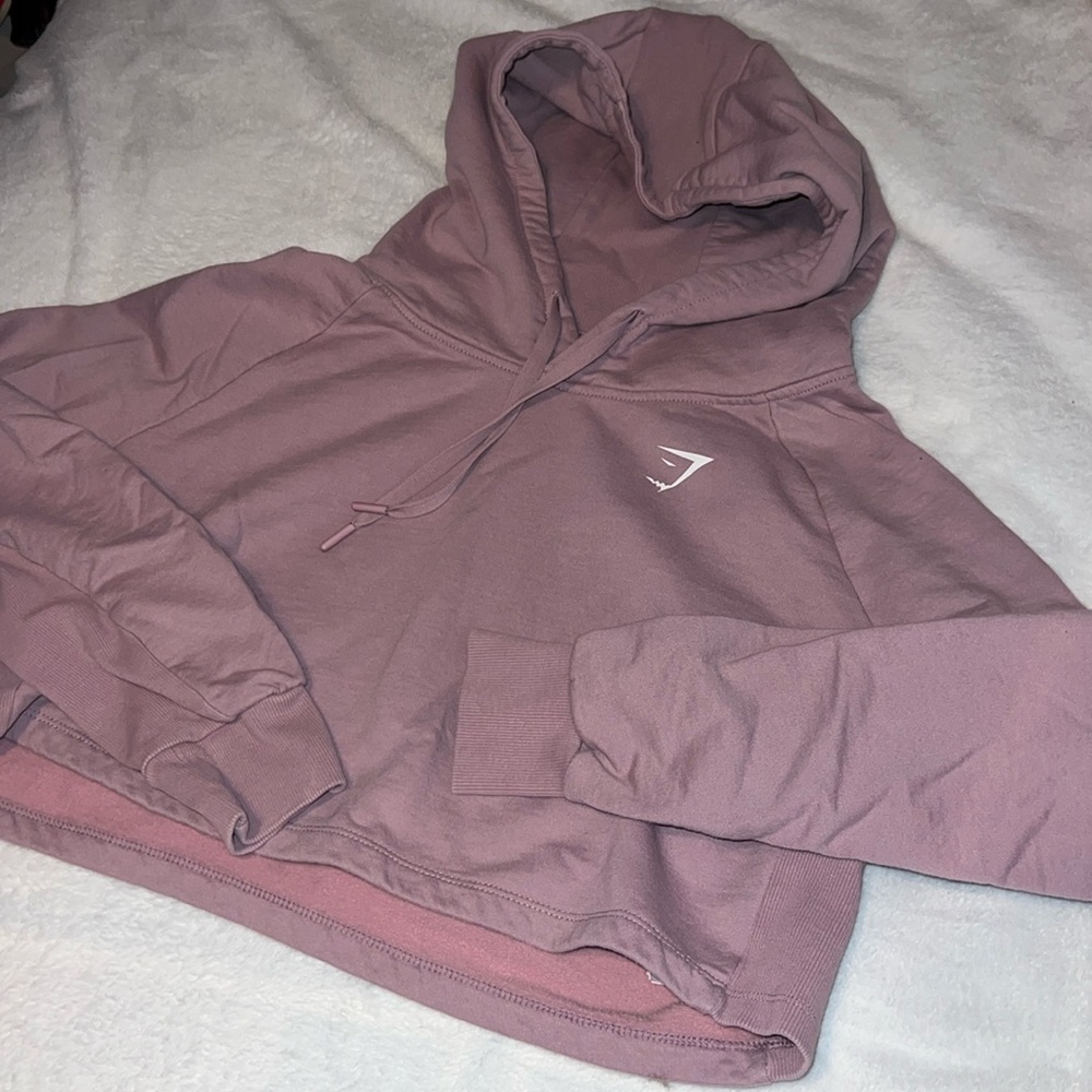 GYMSHARK cropped sweatshirt size Large color purple